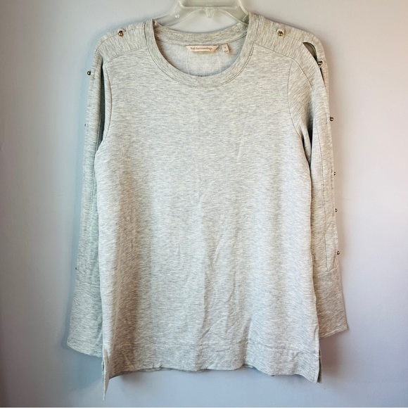 Soft Surroundings Tops - Soft Surroundings Fleece Lined Grey Tunic Sweater Gold Buttons